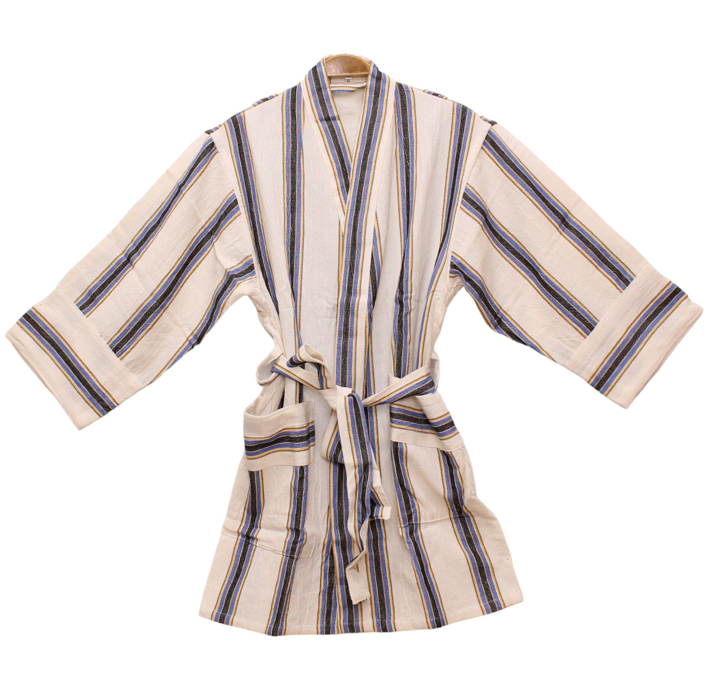 Hand Woven Linen Stripe Design Antiochia Pestemal Bathrobe
