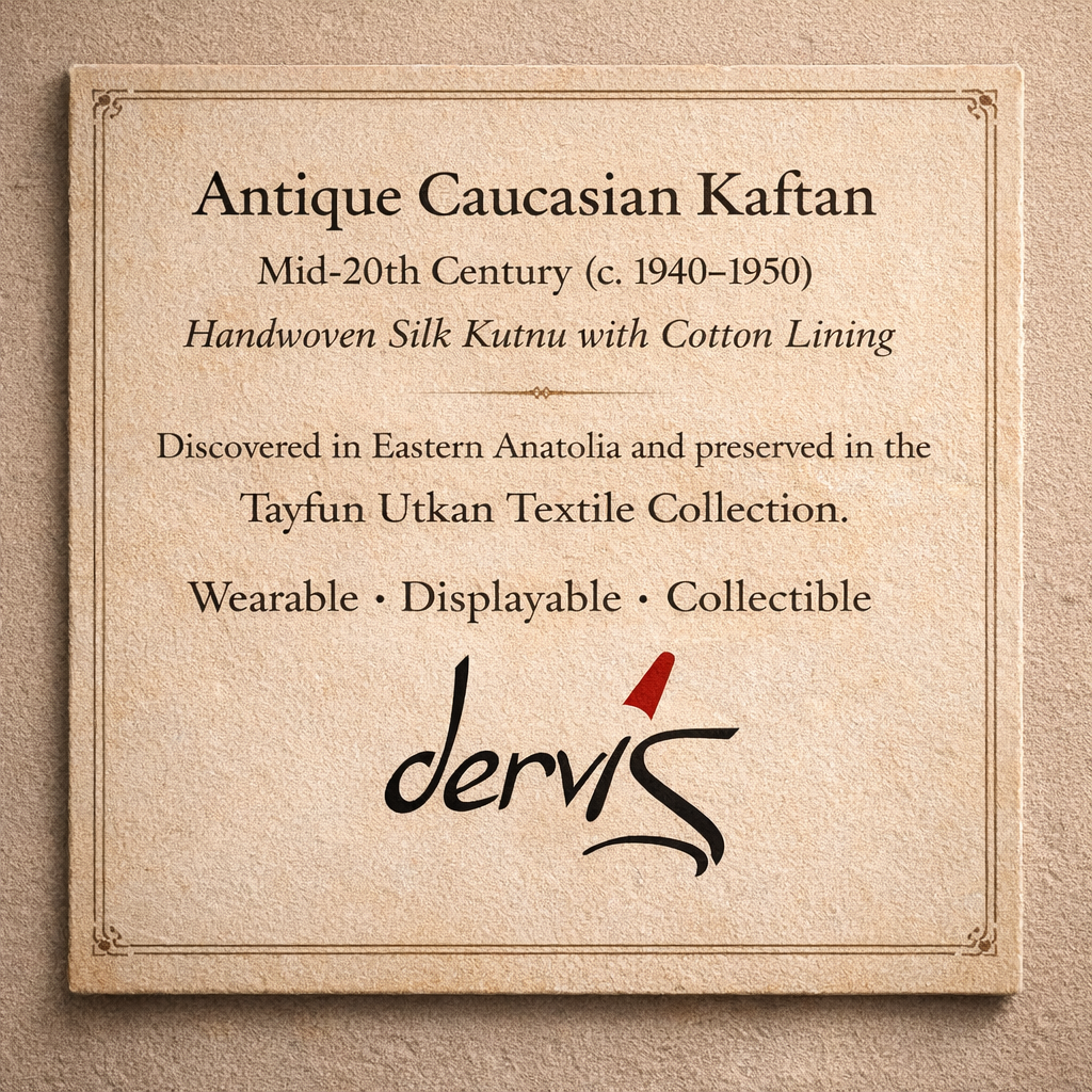 Antique Caucasian Kaftan — Handwoven Silk Kutnu