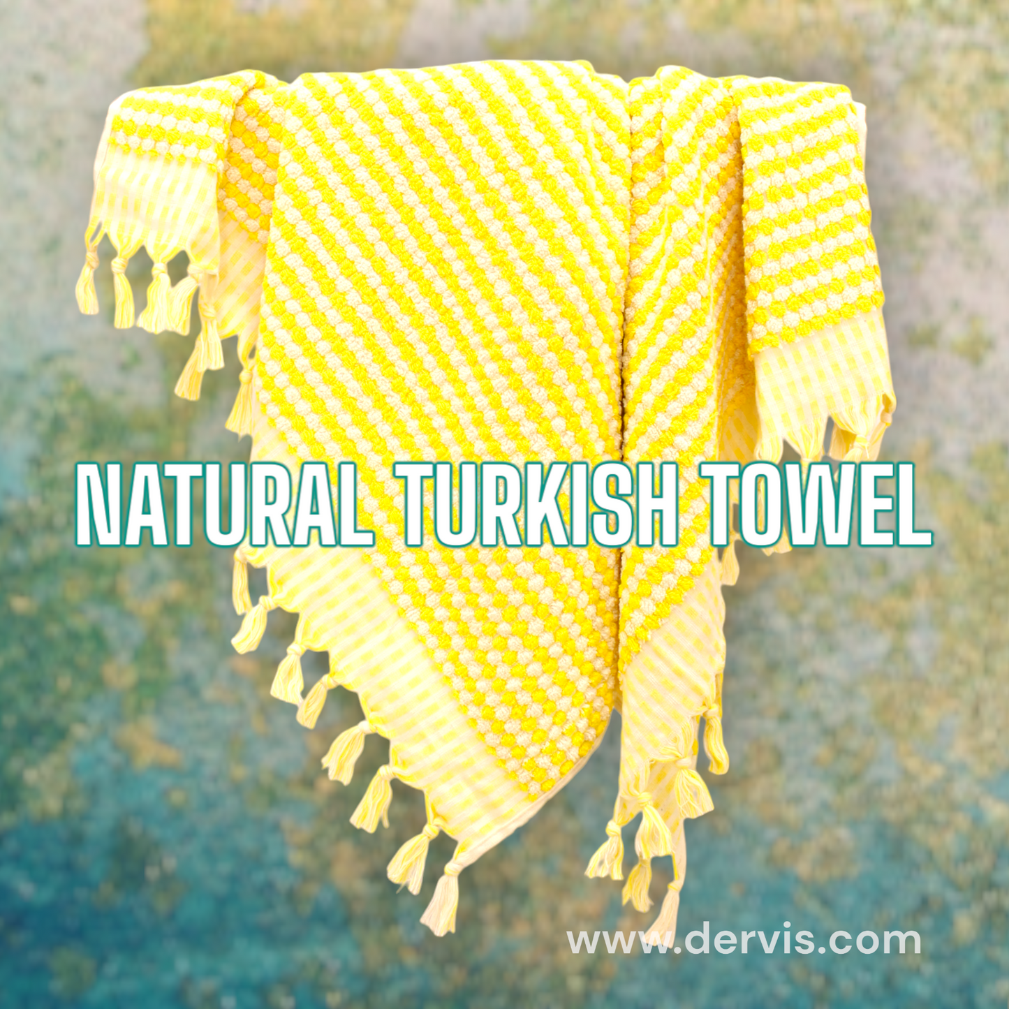 Designer Natural Cotton Hand-Woven Turkish Terry Hammam Towel
