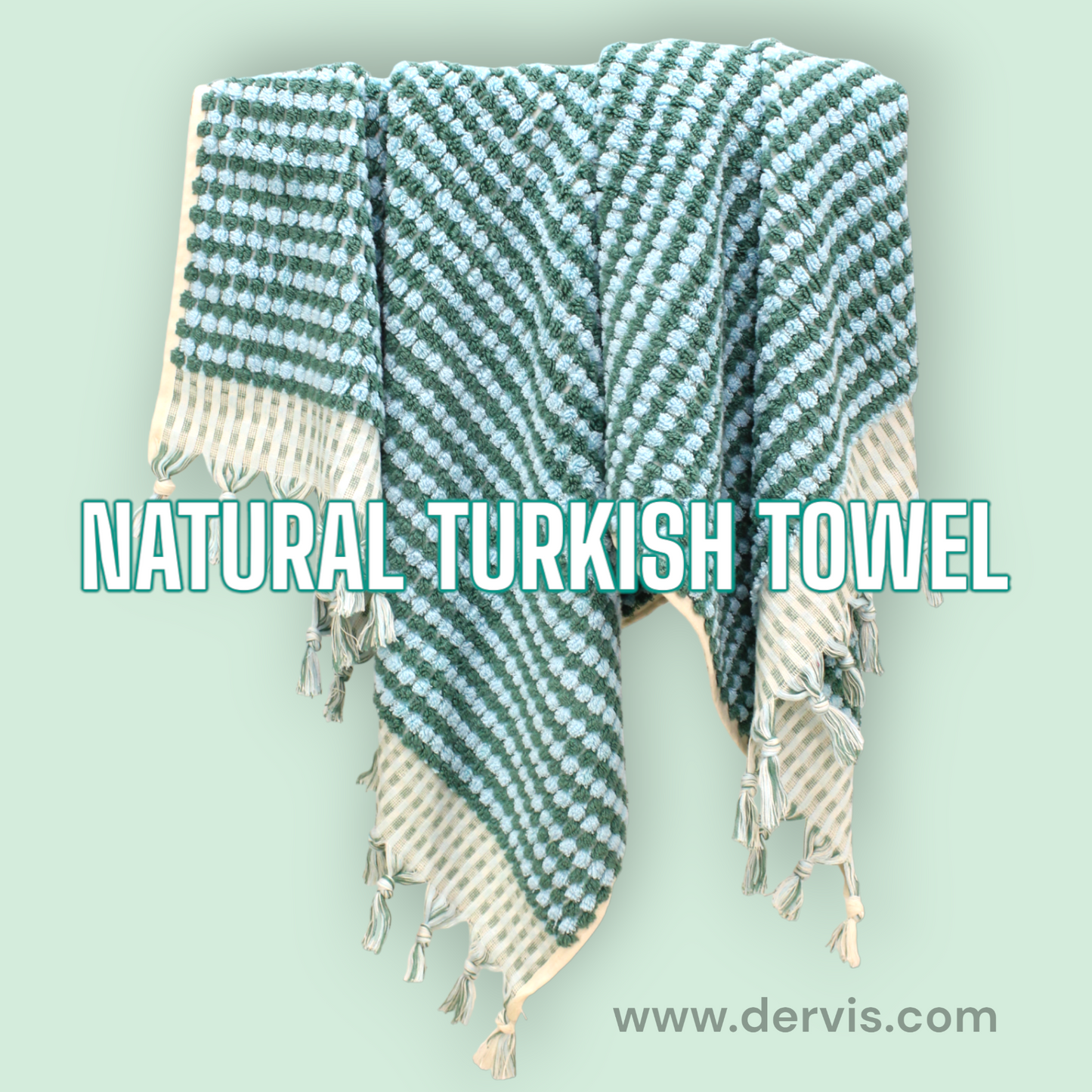 Designer Natural Cotton Hand-Woven Turkish Terry Hammam Towel