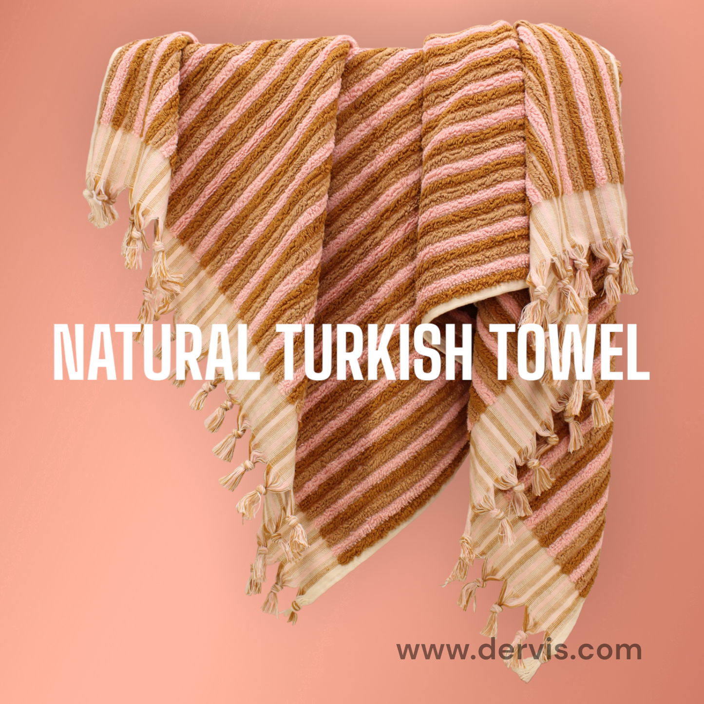 Designer Natural Cotton Hand-Woven Turkish Terry Hammam Towel