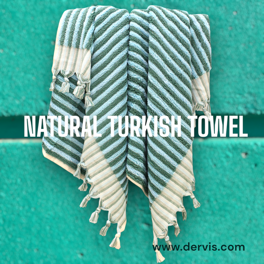 Designer Natural Cotton Hand-Woven Turkish Terry Hammam Towel