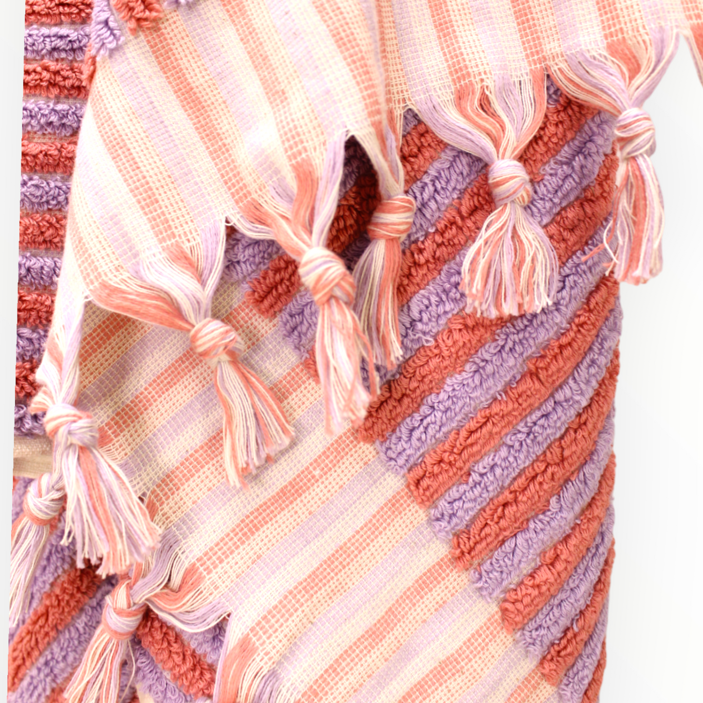 Designer Natural Cotton Hand-Woven Turkish Terry Hammam Towel