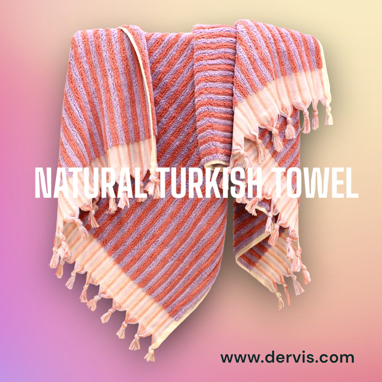 Designer Natural Cotton Hand-Woven Turkish Terry Hammam Towel