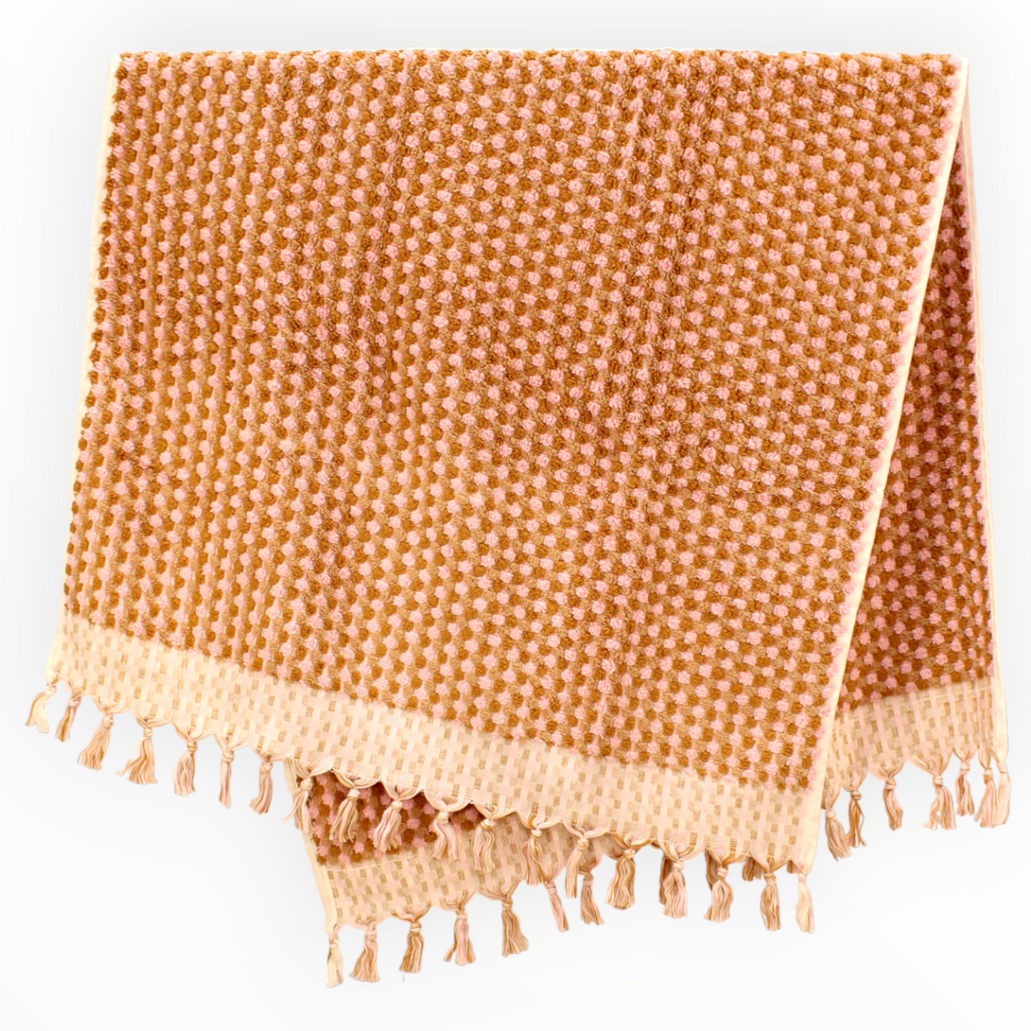 Designer Natural Cotton Hand-Woven Turkish Terry Hammam Towel