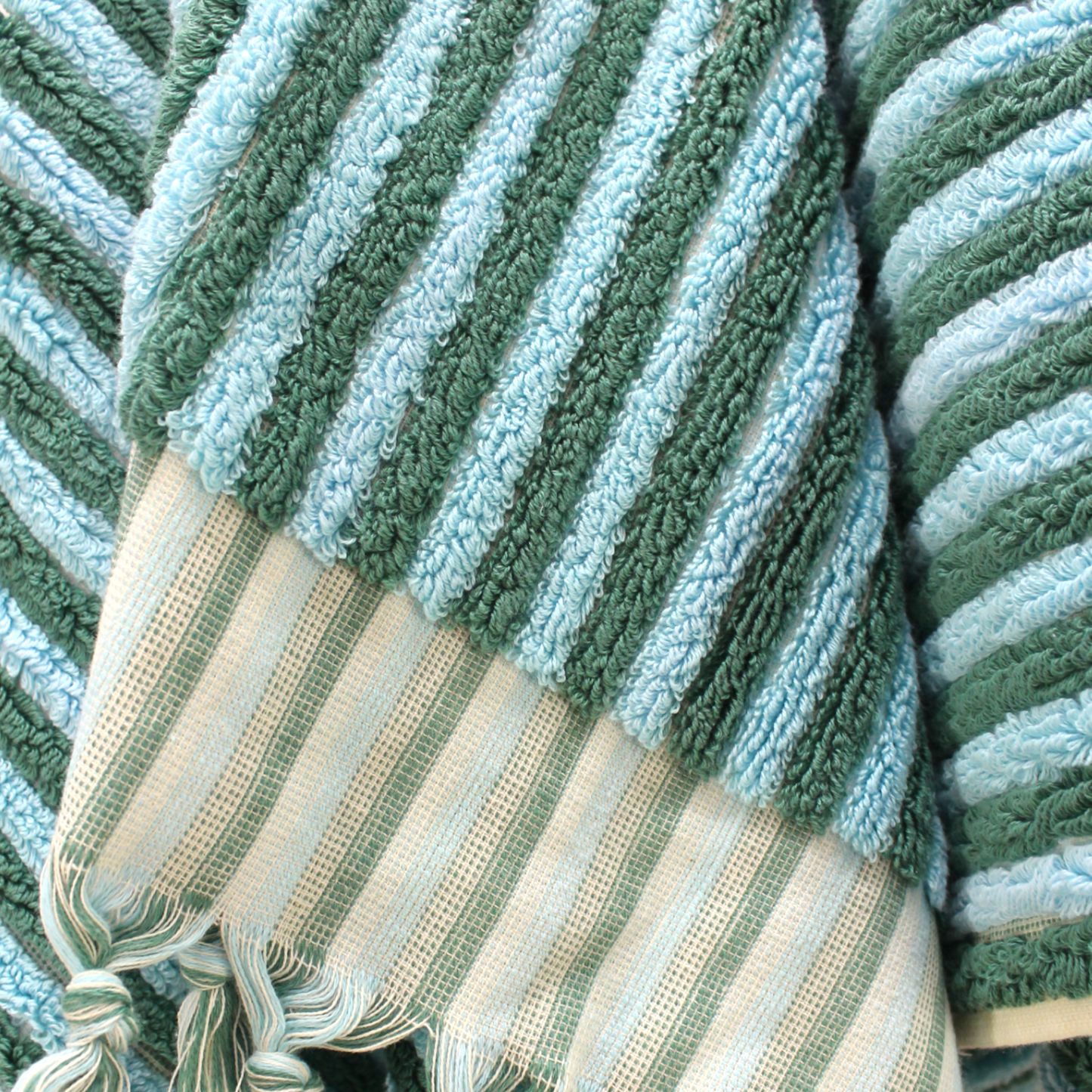Designer Natural Cotton Hand-Woven Turkish Terry Hammam Towel