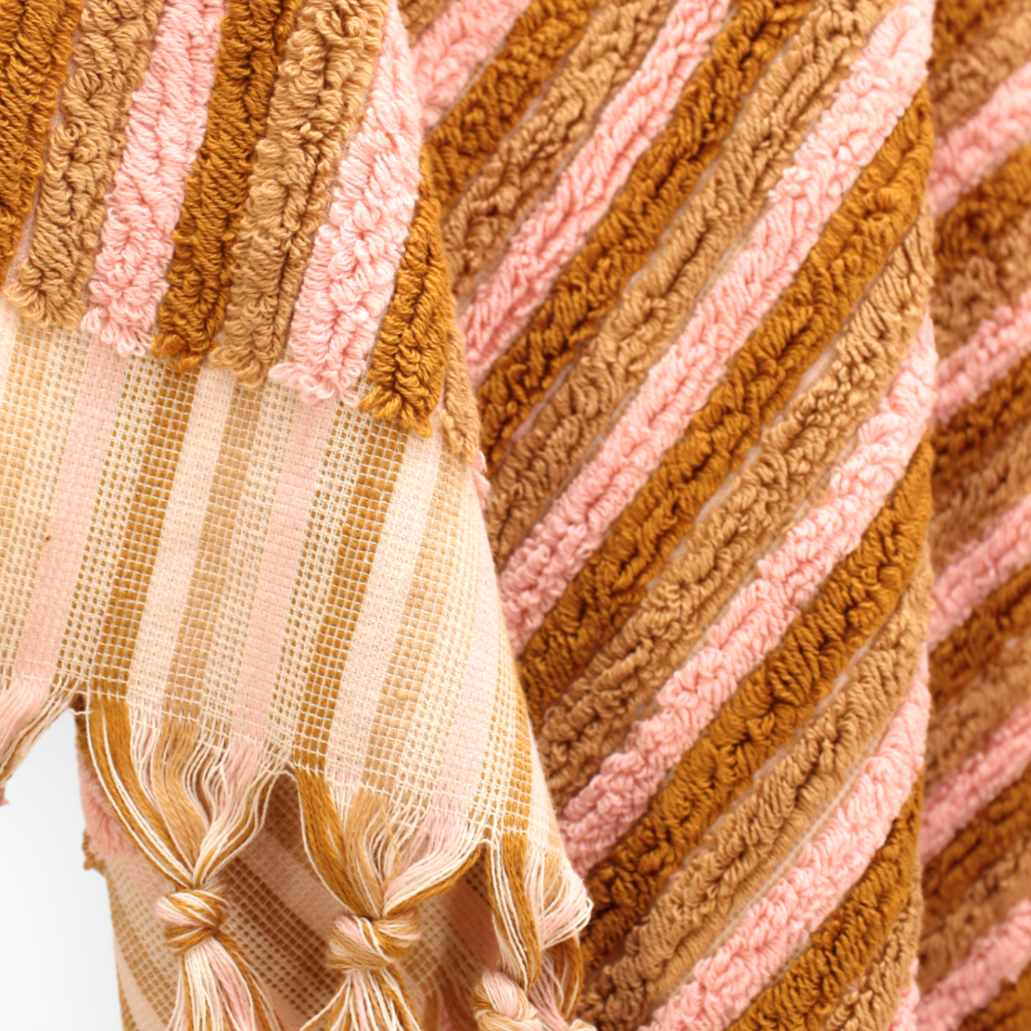 Designer Natural Cotton Hand-Woven Turkish Terry Hammam Towel