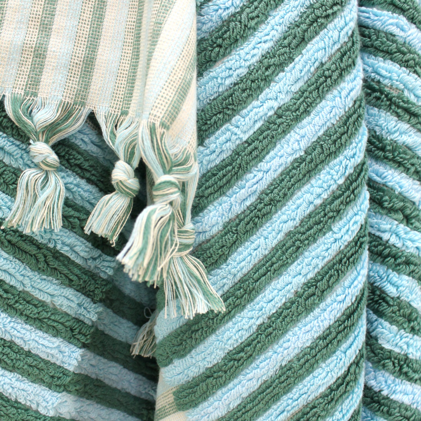 Designer Natural Cotton Hand-Woven Turkish Terry Hammam Towel
