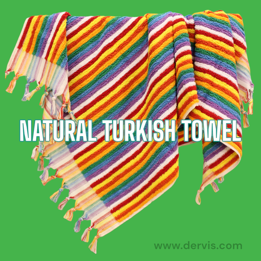 Designer Natural Cotton Hand-Woven Turkish Terry Hammam Towel