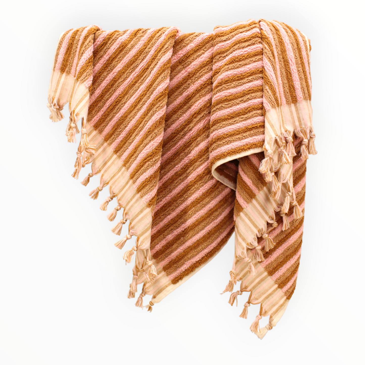 Designer Natural Cotton Hand-Woven Turkish Terry Hammam Towel