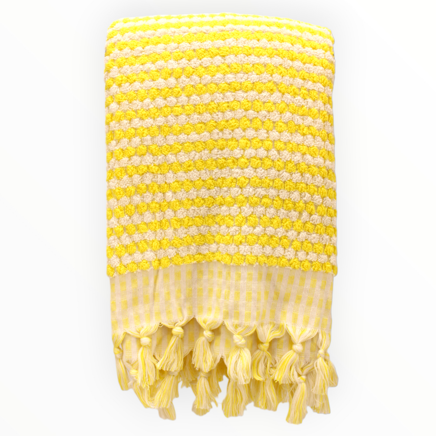 Designer Natural Cotton Hand-Woven Turkish Terry Hammam Towel