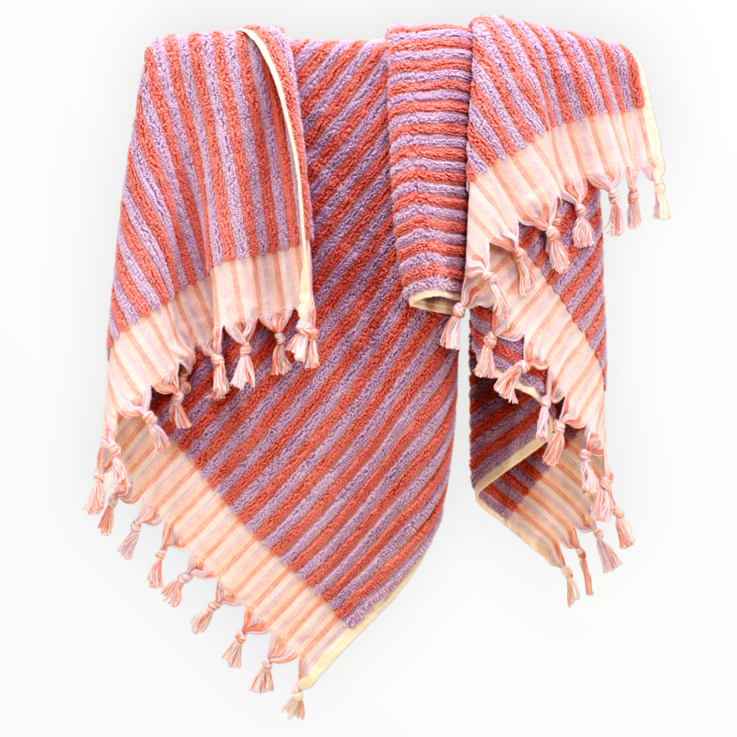 Designer Natural Cotton Hand-Woven Turkish Terry Hammam Towel