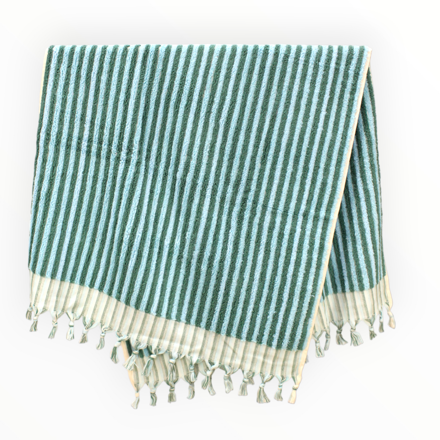 Designer Natural Cotton Hand-Woven Turkish Terry Hammam Towel