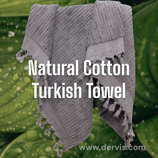 Elegant Natural Cotton Hand-Woven Turkish Terry Hammam Towel