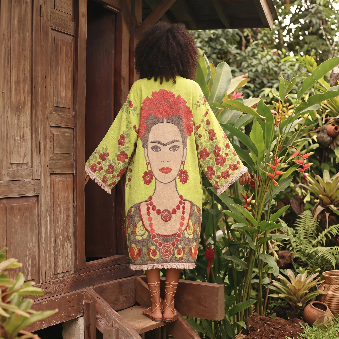 Frida Kahlo Hand-Woven Turkish Cotton Kimono Robe – Limited Edition