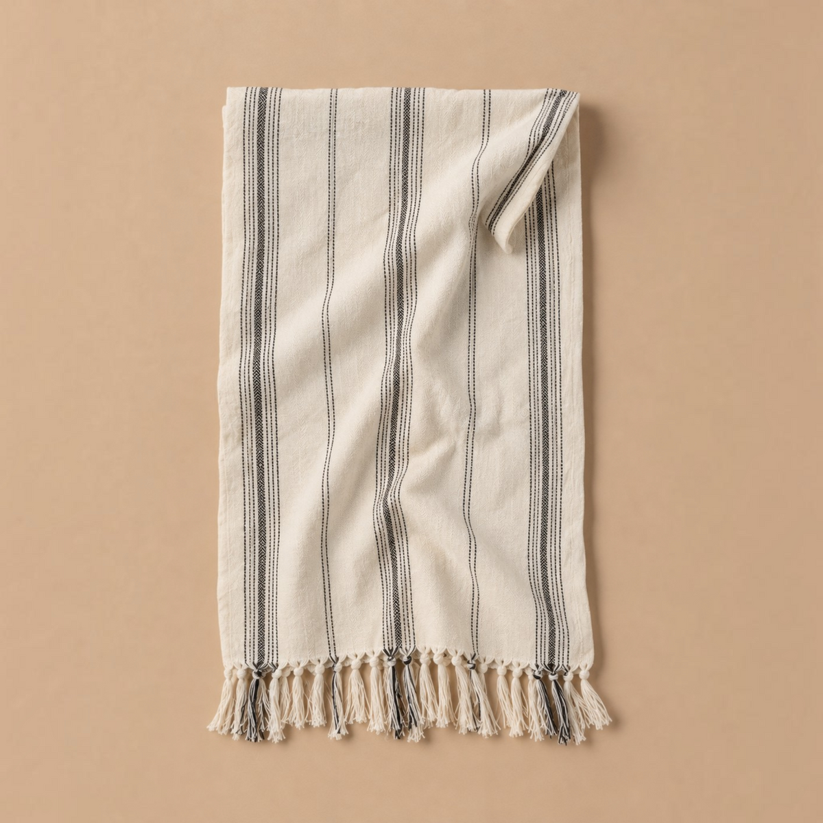 Handwoven Bamboo Turkish Towel – Striped Peshtemal | 90 × 180 cm