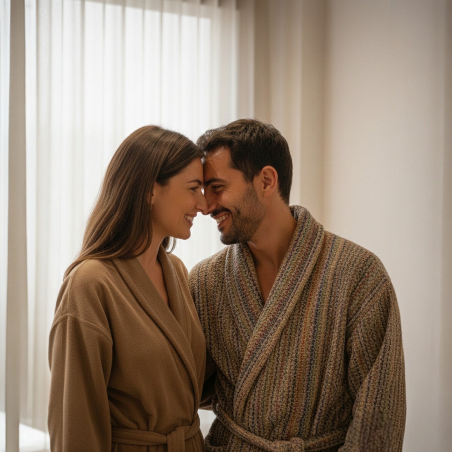 Handwoven Turkish Terry Towel Unisex  Bathrobe – Stripe Pattern (L/XL)