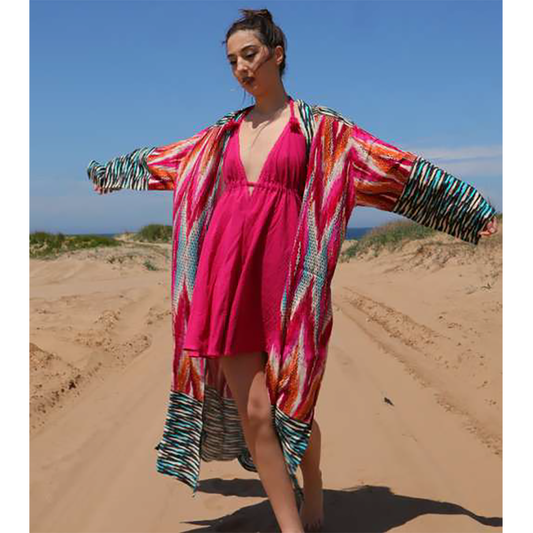 Herbal Silk Kimono Kaftan