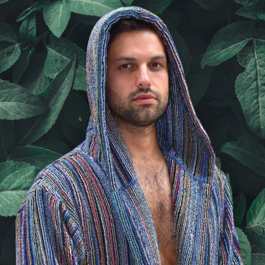 Turkish Terry Towel Bathrobe – Unisex, Handwoven, Hooded