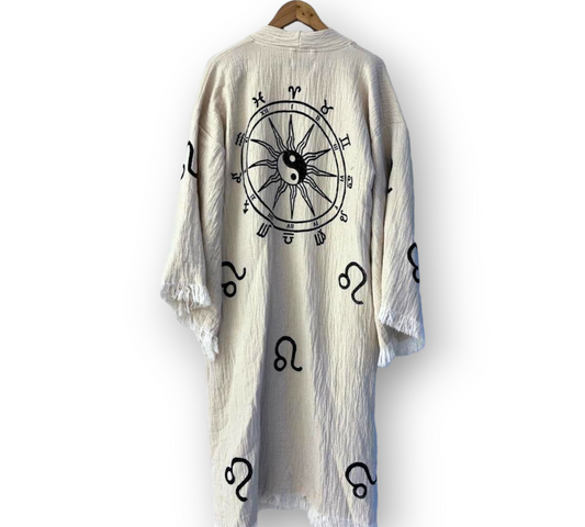 Unisex Natural Cotton Turkish Towel Kimono Kaftan Bathrobe