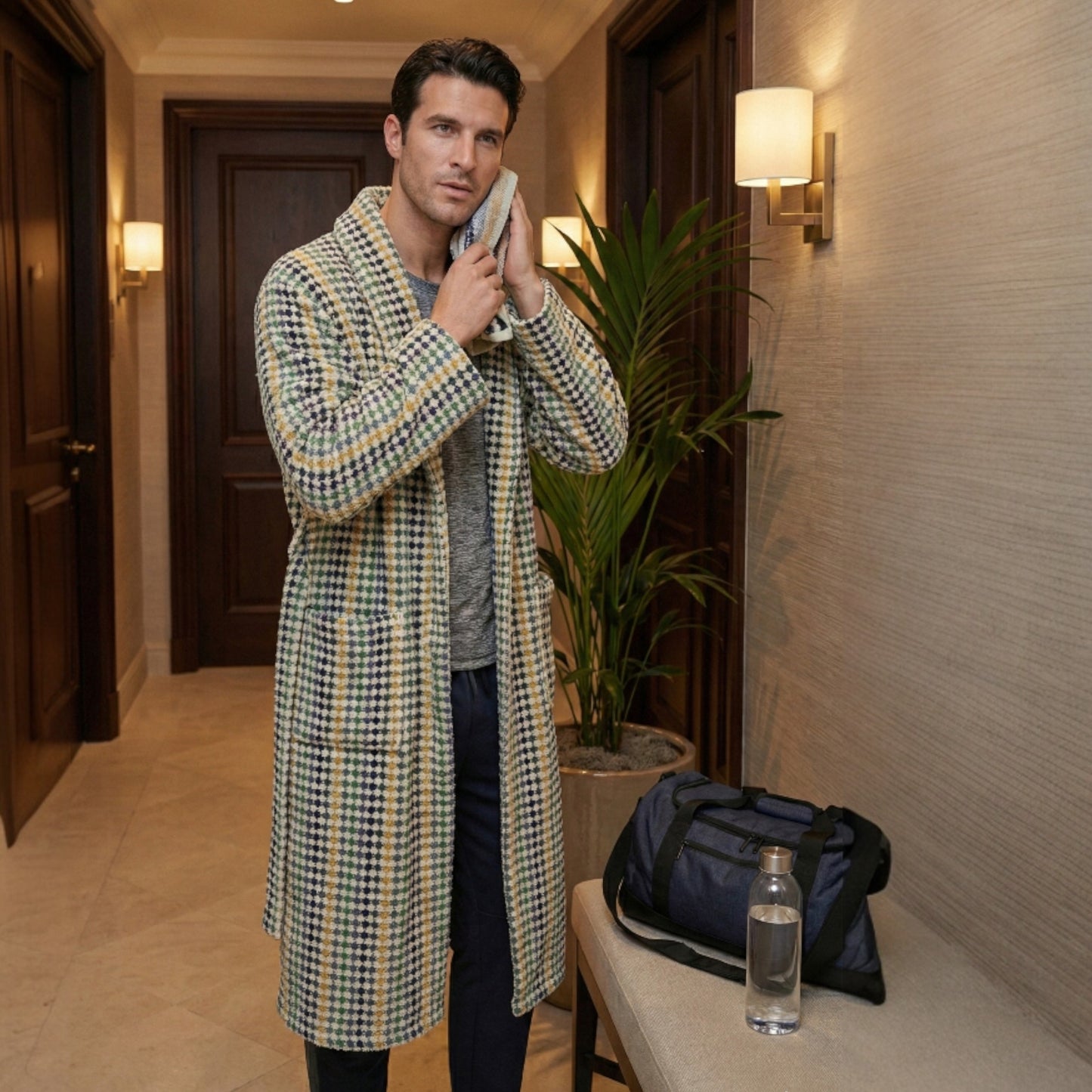 Turkish Terry Bathrobe Shawl Collar, Unisex, Premium Cotton