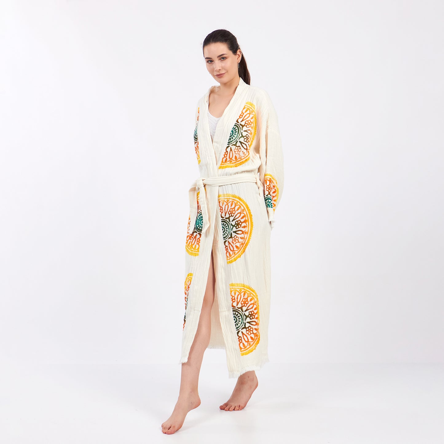 Turkish Towel Kimono Kaftan Bathrobe - Kimono Robe Sun Design
