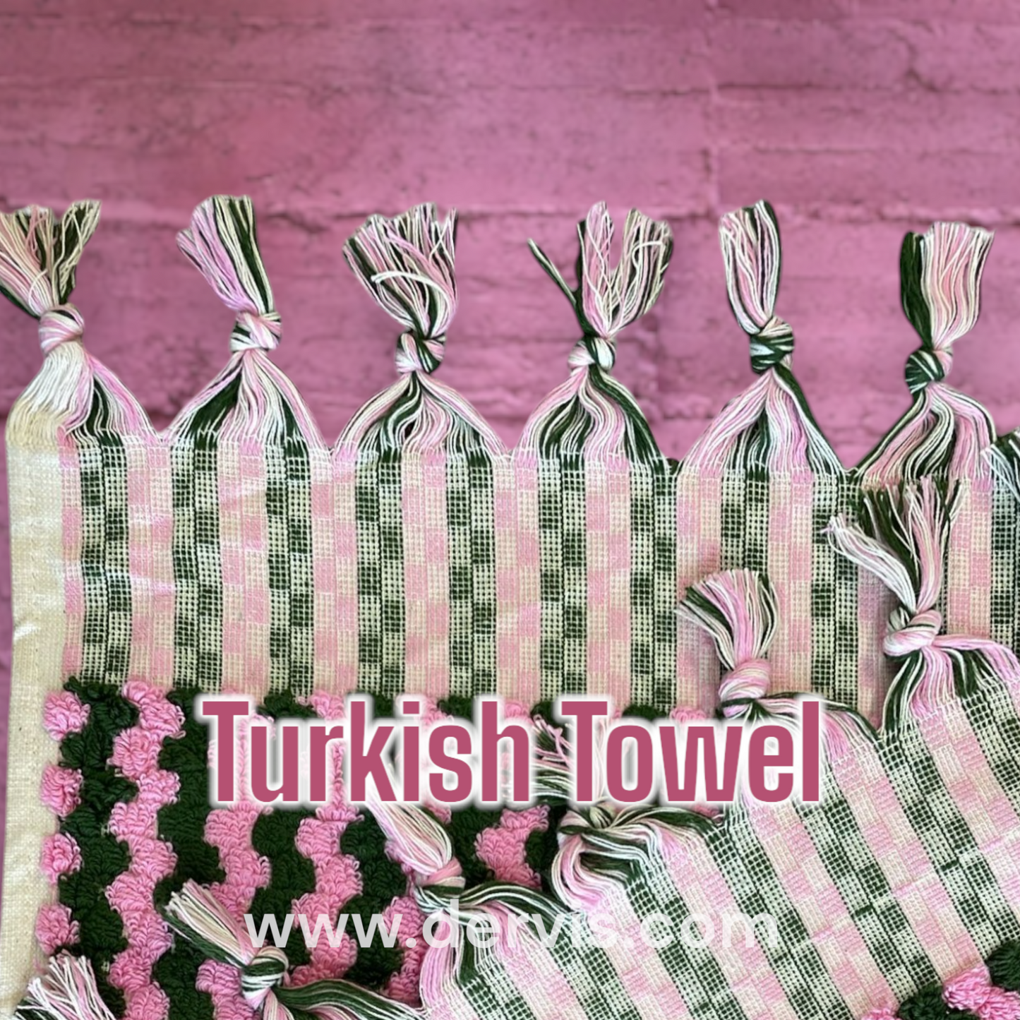 Natural Cotton Hand-Woven Turkish Terry Hammam Towel Designer Zigzag Pattern