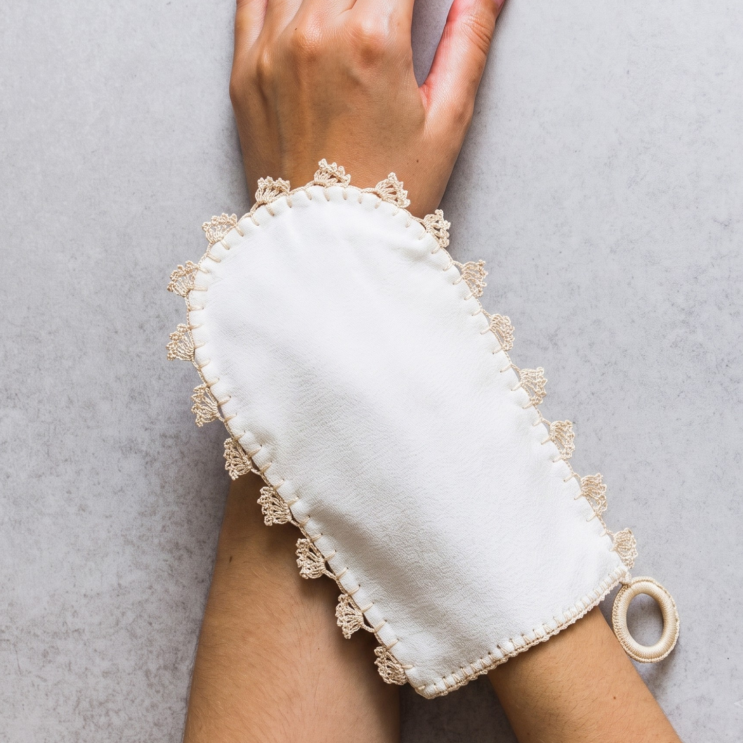 Crepe Silk Glow Turkish Bath Exfoliator Gloves