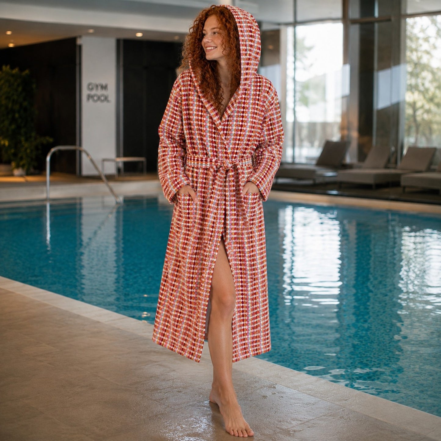 Joy Collection Hooded & Shawl Collar Turkish Terry Bathrobe