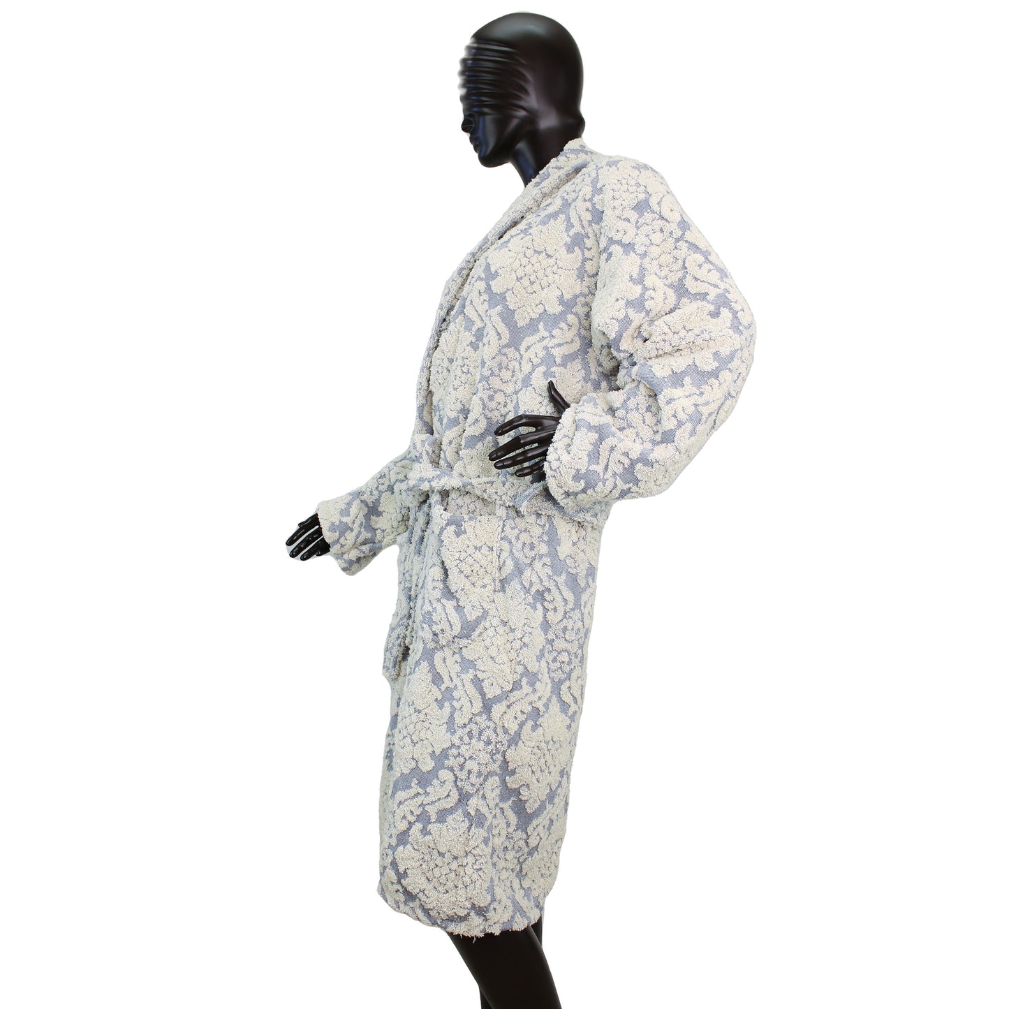 Damascus Design Turkish Terry Towel Bathrobe - Blue