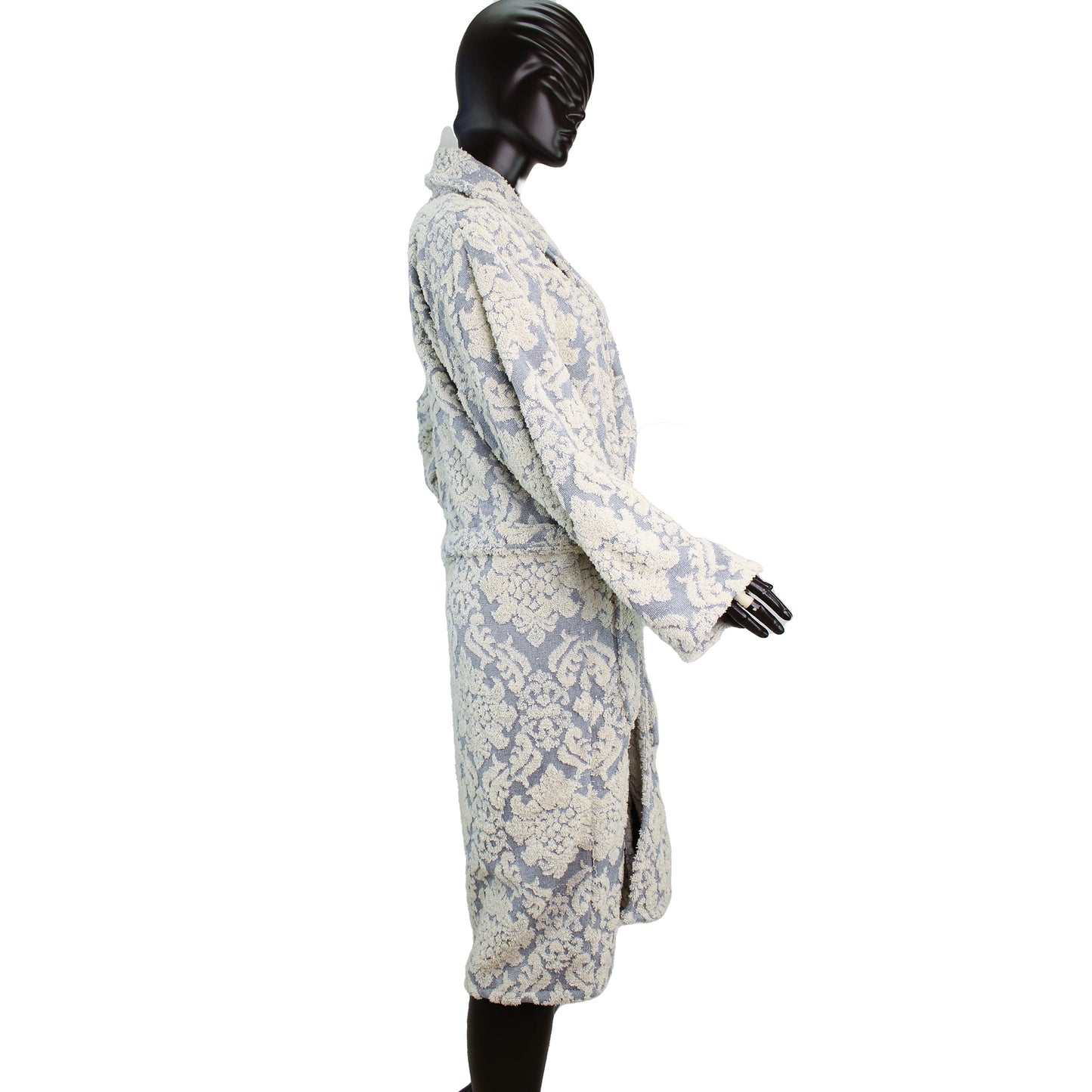 Damascus Design Turkish Terry Towel Bathrobe - Blue