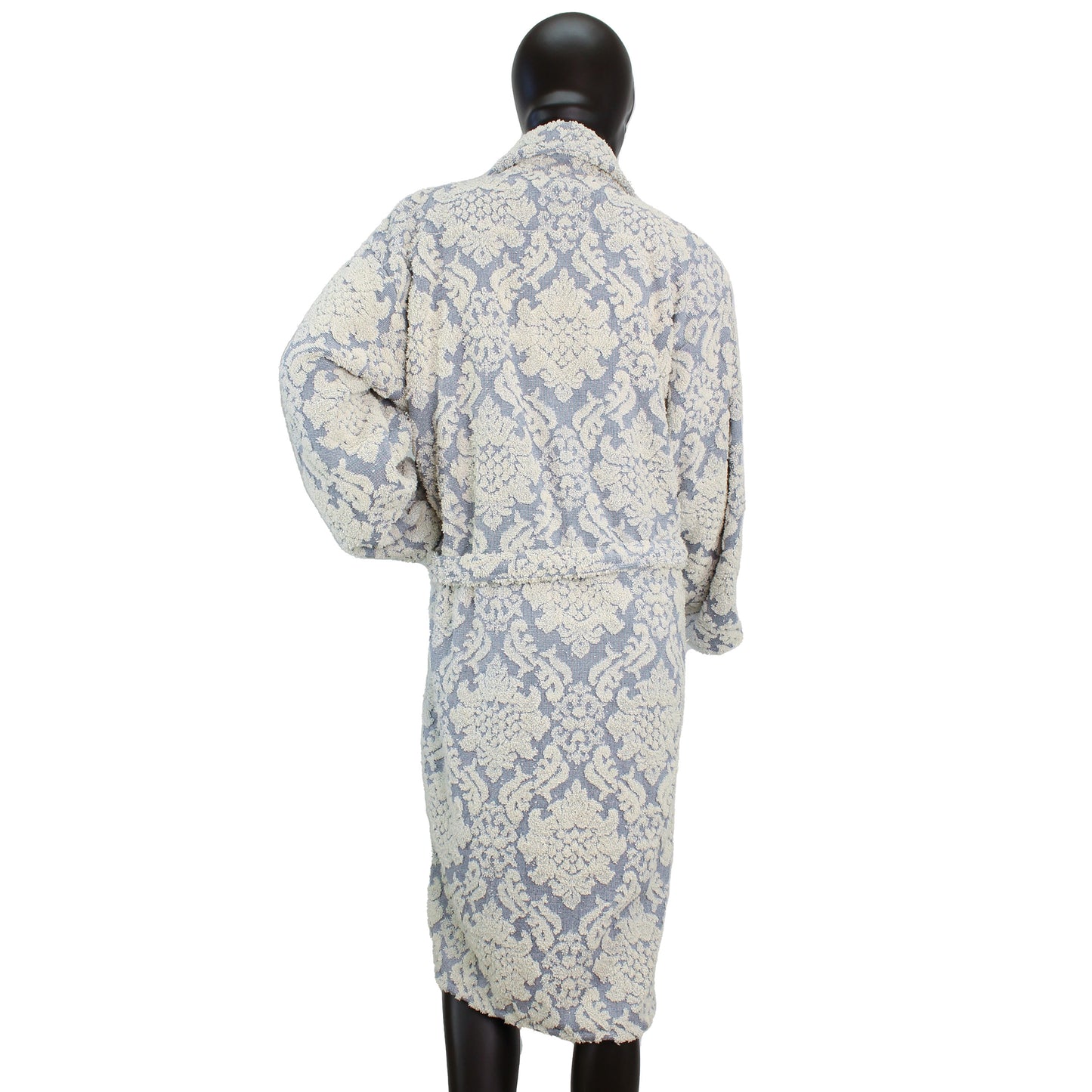 Damascus Design Turkish Terry Towel Bathrobe - Blue