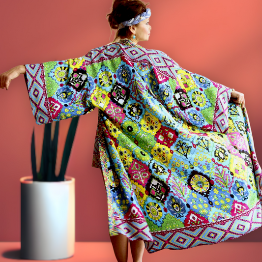 Hand-Made Kaftan Kimono, Beach Kimono, Beach Dress