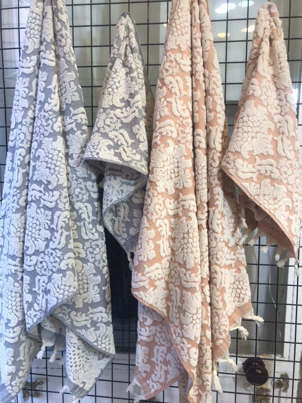 Damascus Design Natural Cotton Turkish Terry Bath Towel