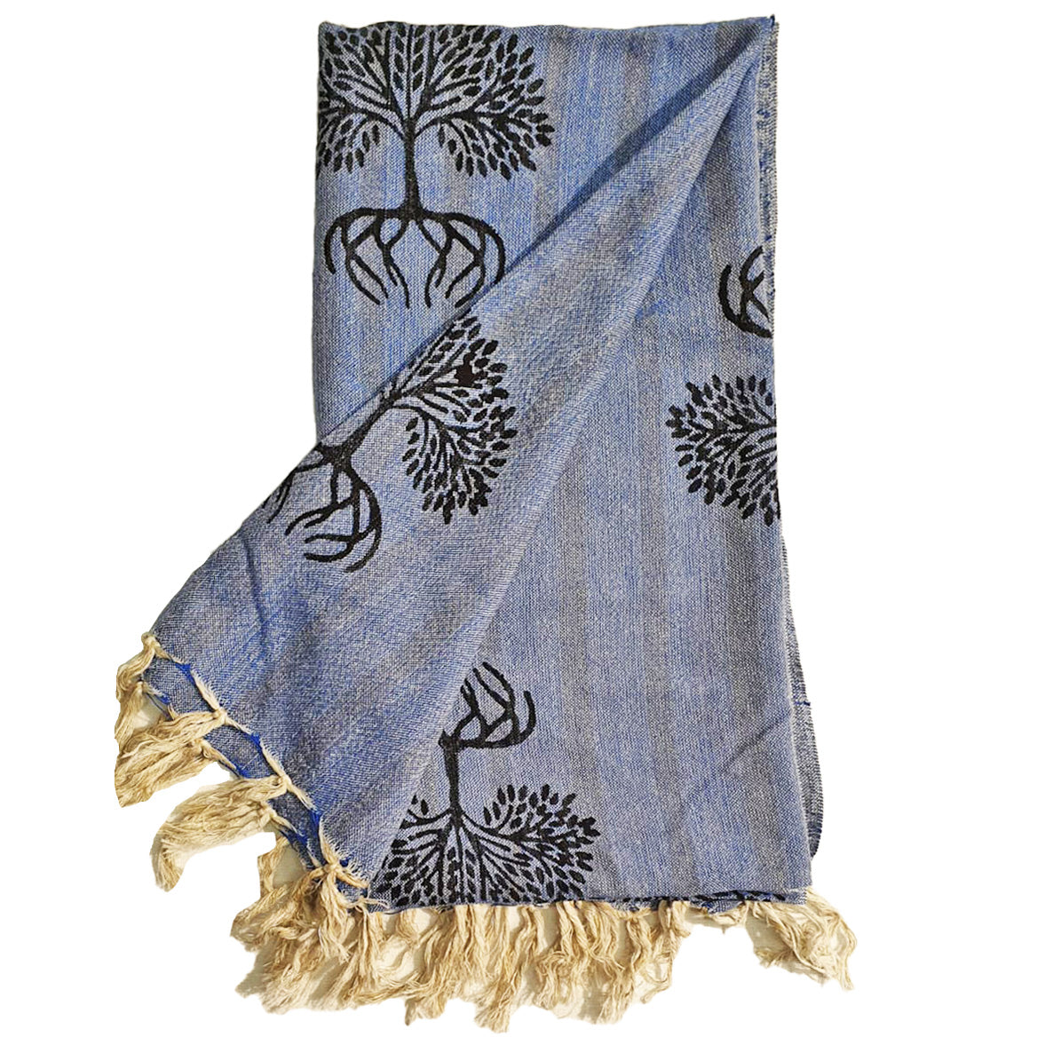 Linen Turkish Towel Pestemal Tree Pattern