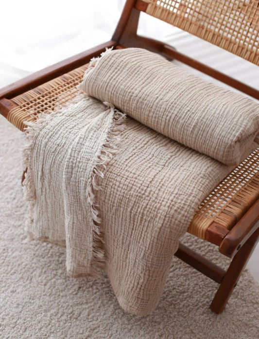 Muslin Natural Cotton Throw Blanket Gauze Blanket