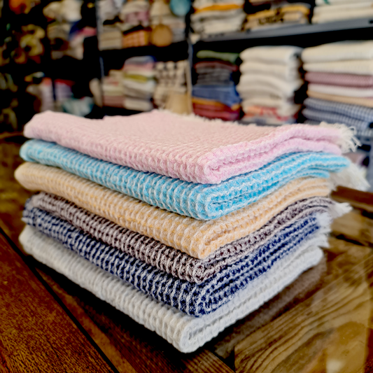 Natural Cotton Waffle Woven Turkish Hand Towel, Kitchen Towel, Guest Towel