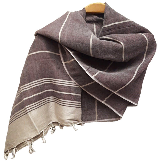 lınen and Cotton Hand-Woven Scarf