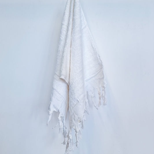 TurkWhiteish Hammam Terry Hand Towels