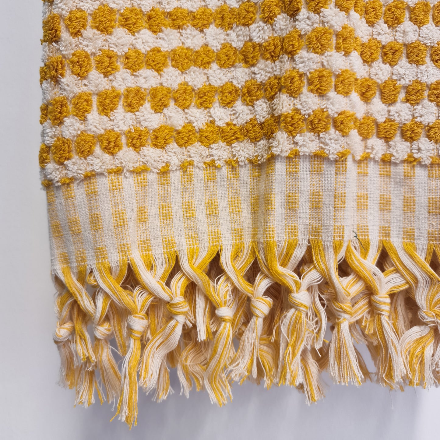 Golden Dotted Turkish Terry Towel – Handwoven Luxury Cotton