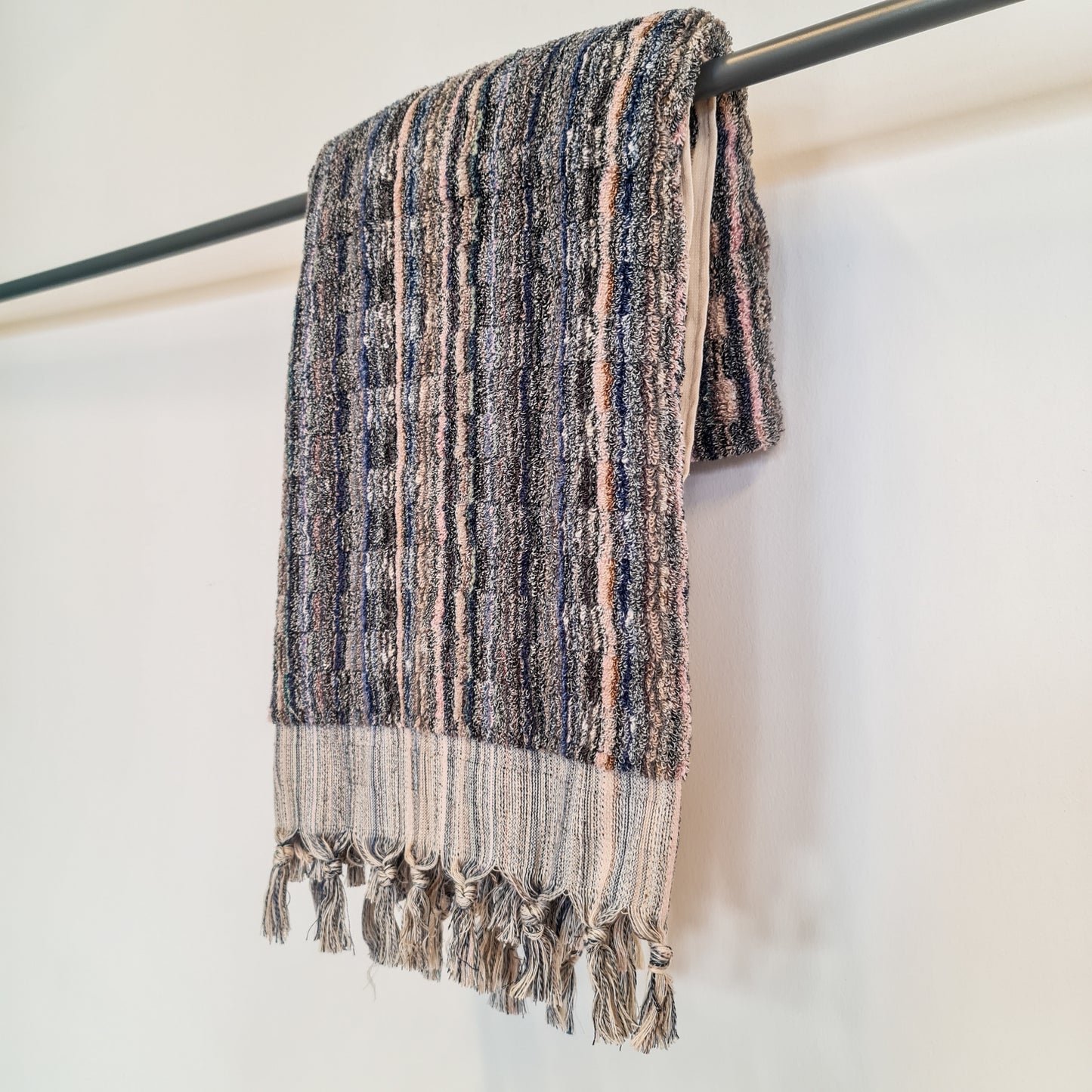 Turkish Hammam Bath Terry Towels Multi Grey Stripe