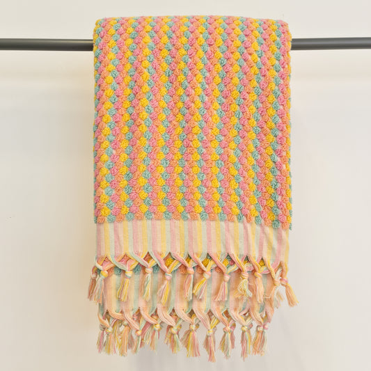 Turkish Hammam Bath Terry Towels Multi Pink Dotted