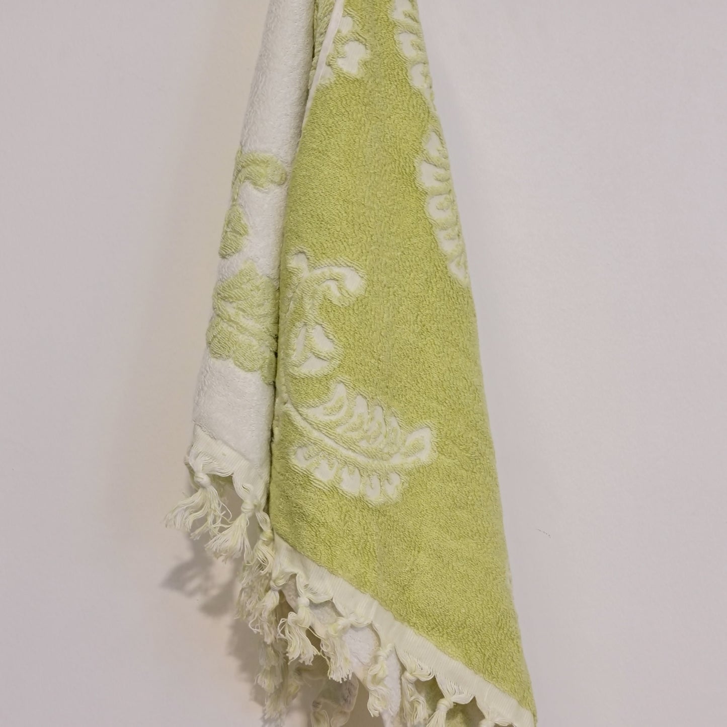 Turkish Hammam Terry Hand Towels Bursa Design Green