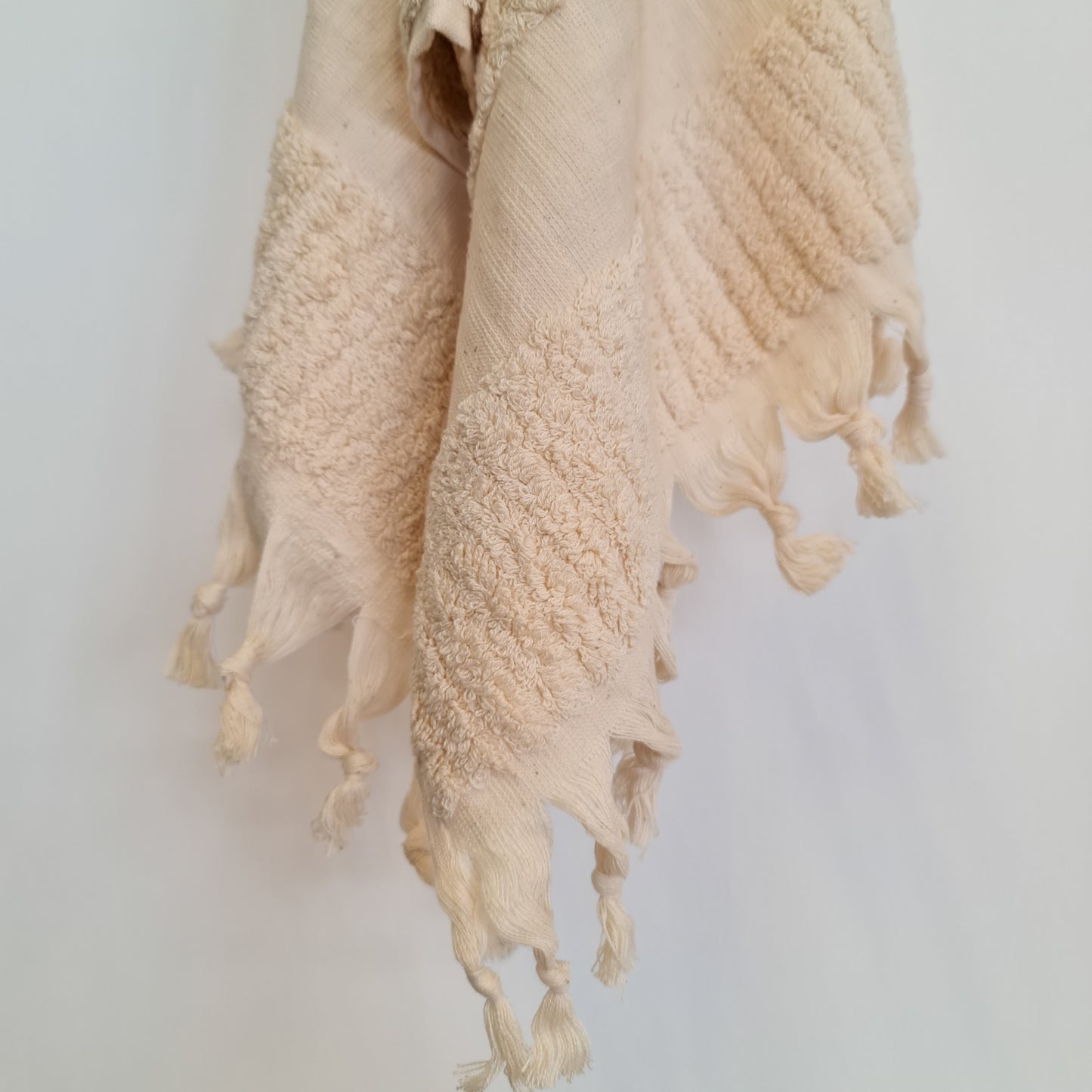 Turkish Hammam Terry Hand Towels Ecru Stripe