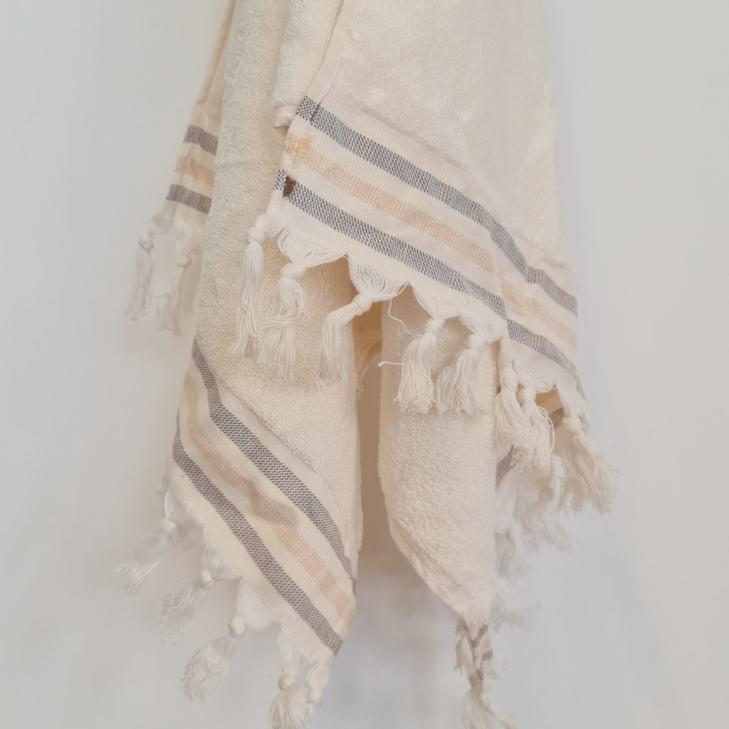 Turkish Hammam Terry Hand Towels Edge Stripe
