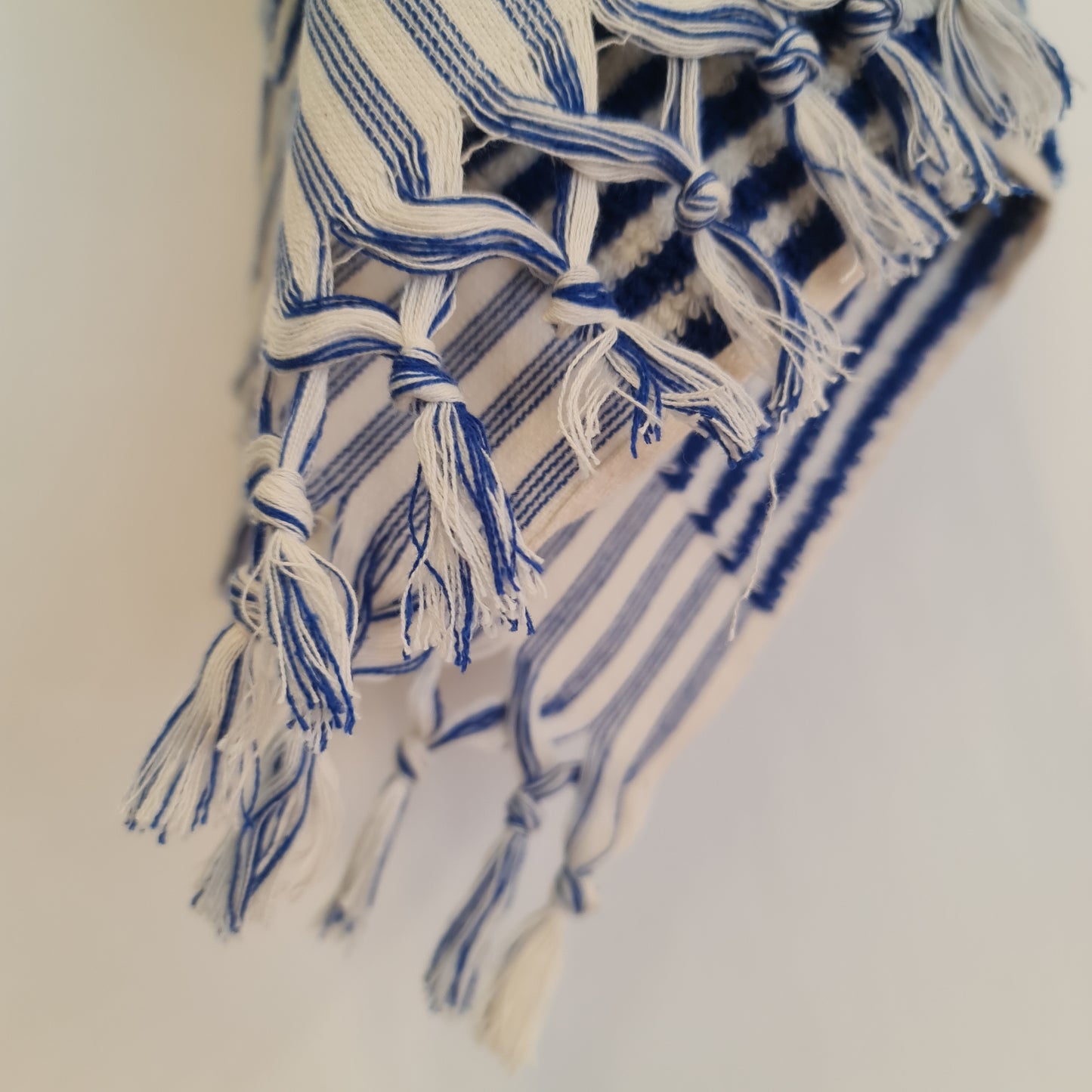 Turkish Hammam Terry Hand Towels Indigo Stripe