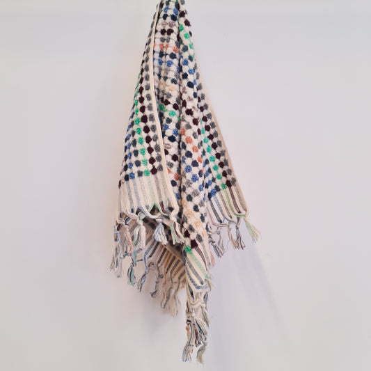 Turkish Hammam Terry Hand Towels Multi Pastel Dotted