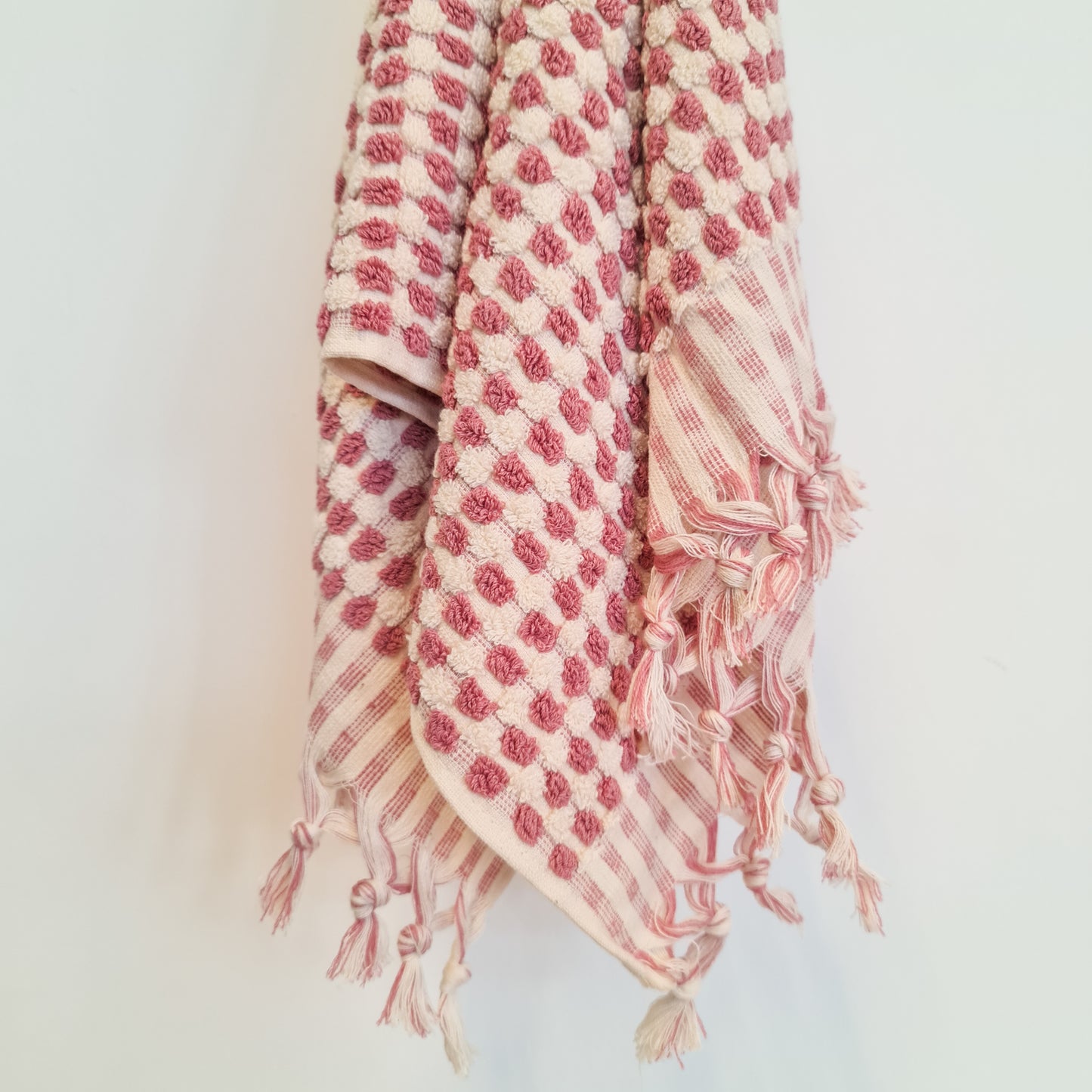 Turkish Hammam Terry Hand Towels Rose Dotted