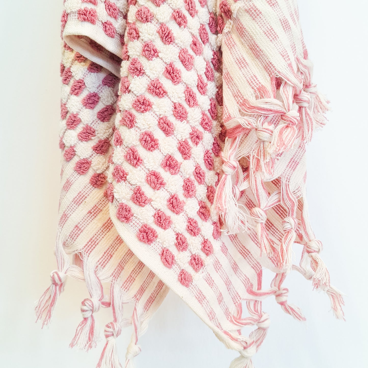 Turkish Hammam Terry Hand Towels Rose Dotted