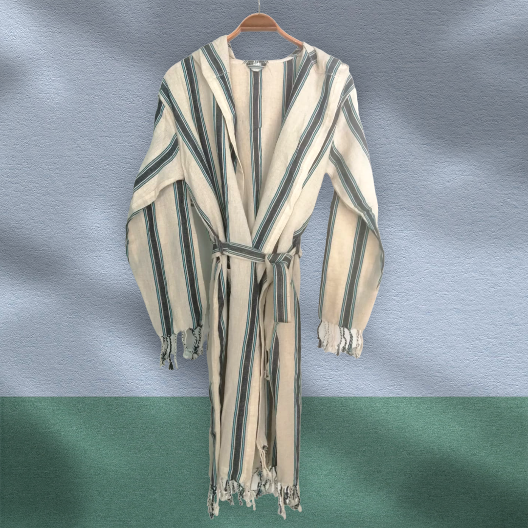 Turkish Towel Pestemal Bathrobe Linen Hand Woven